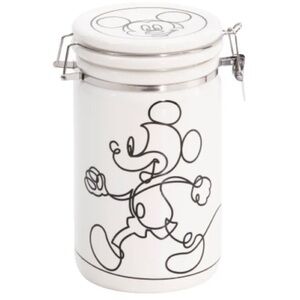 Disney Mickey Mouse 8” Linear Hinge Cookie Jar Canister Container Black …